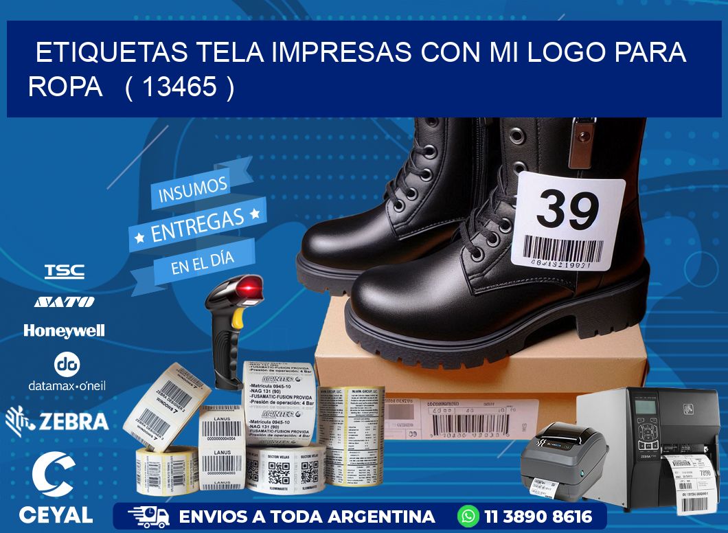 ETIQUETAS TELA IMPRESAS CON MI LOGO PARA ROPA   ( 13465 )