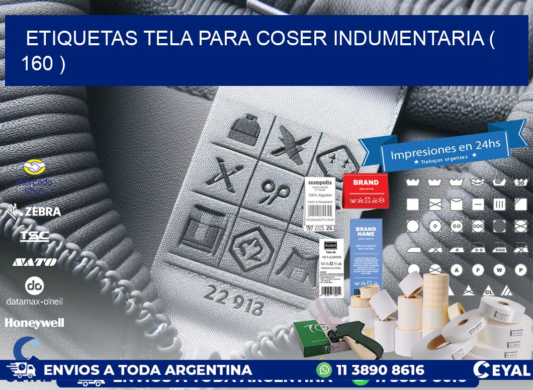ETIQUETAS TELA PARA COSER INDUMENTARIA ( 160 )