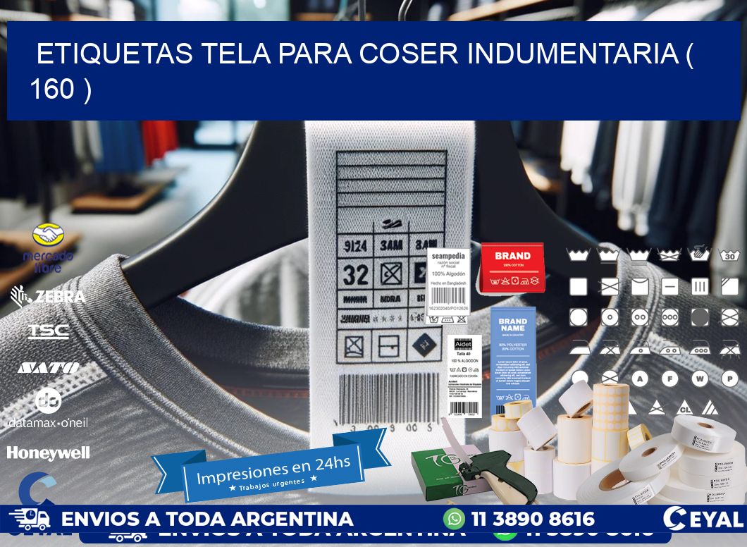 ETIQUETAS TELA PARA COSER INDUMENTARIA ( 160 )