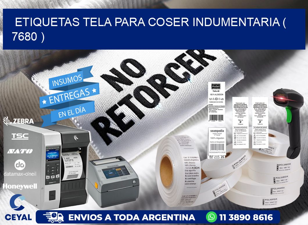 ETIQUETAS TELA PARA COSER INDUMENTARIA ( 7680 )