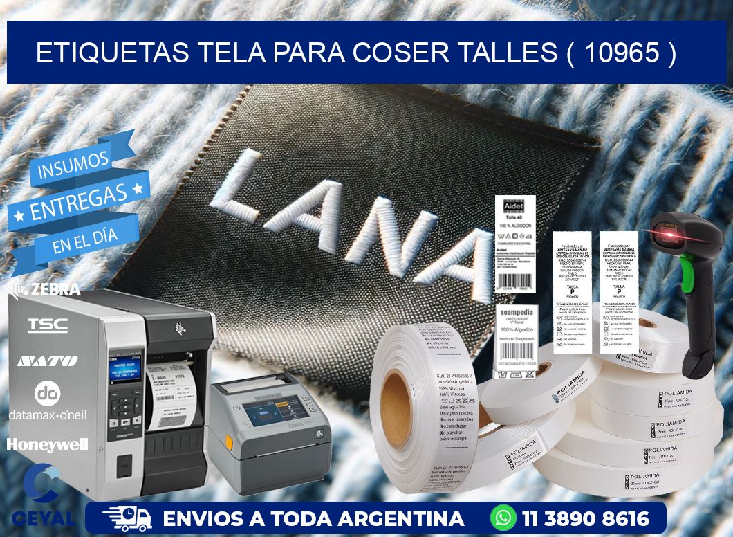 ETIQUETAS TELA PARA COSER TALLES ( 10965 )