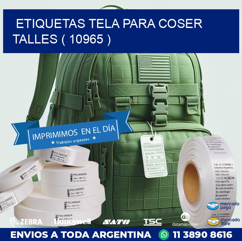 ETIQUETAS TELA PARA COSER TALLES ( 10965 )