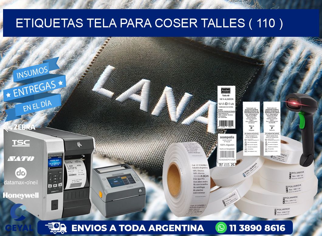 ETIQUETAS TELA PARA COSER TALLES ( 110 )