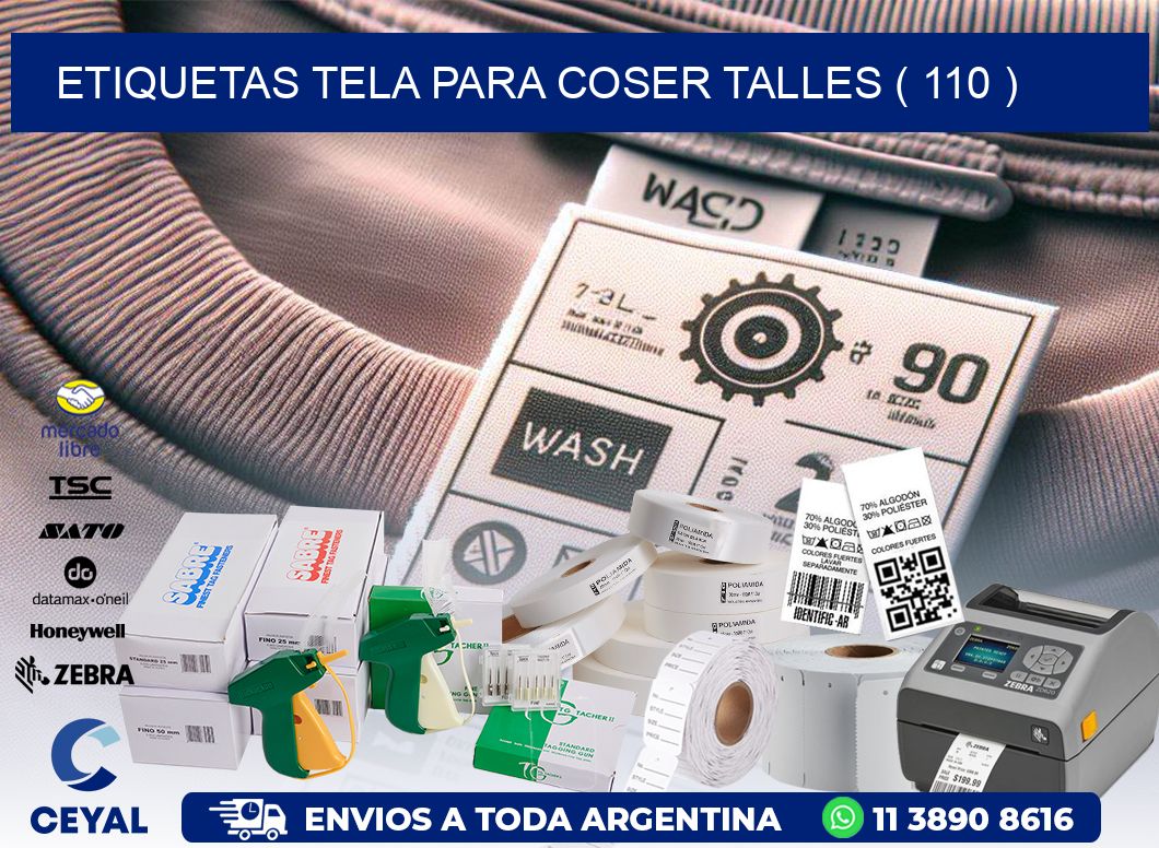 ETIQUETAS TELA PARA COSER TALLES ( 110 )