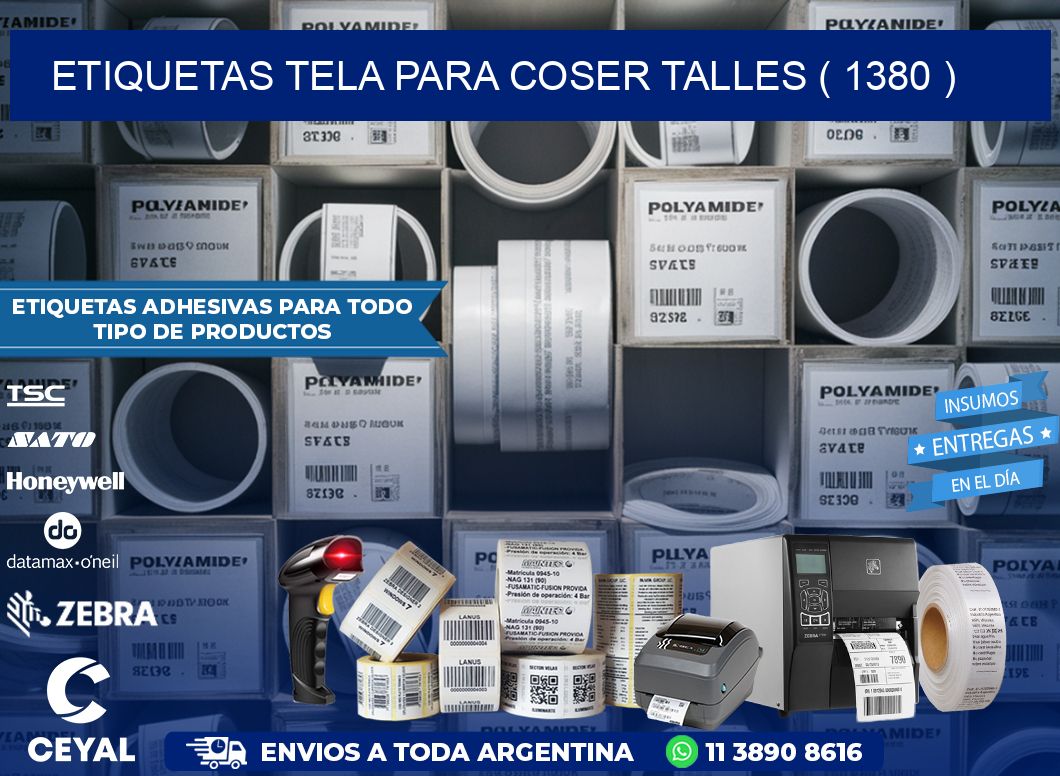ETIQUETAS TELA PARA COSER TALLES ( 1380 )