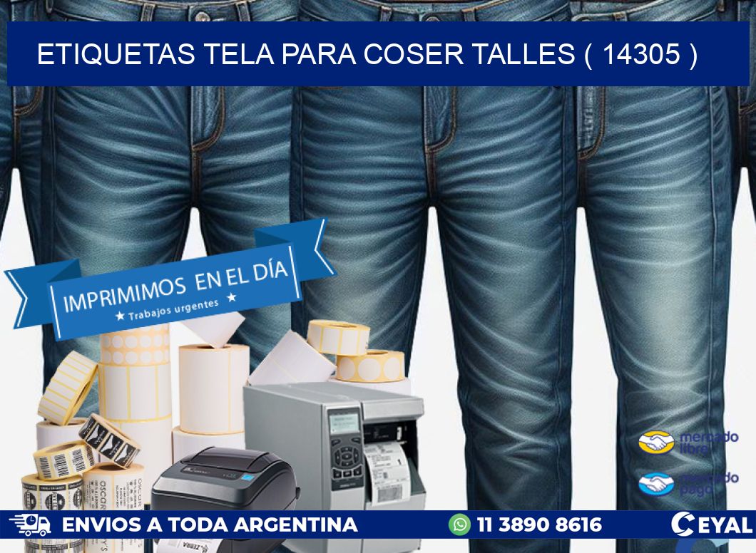 ETIQUETAS TELA PARA COSER TALLES ( 14305 )