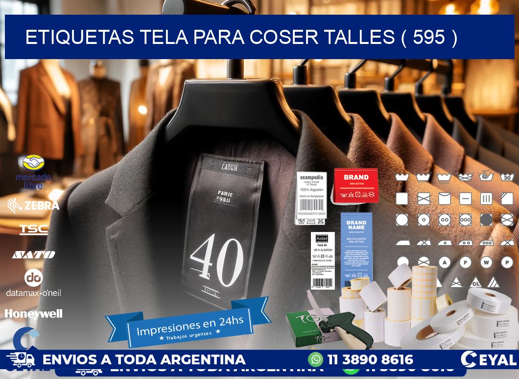 ETIQUETAS TELA PARA COSER TALLES ( 595 )