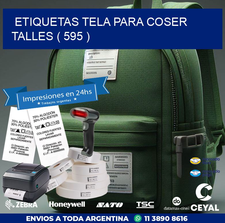 ETIQUETAS TELA PARA COSER TALLES ( 595 )