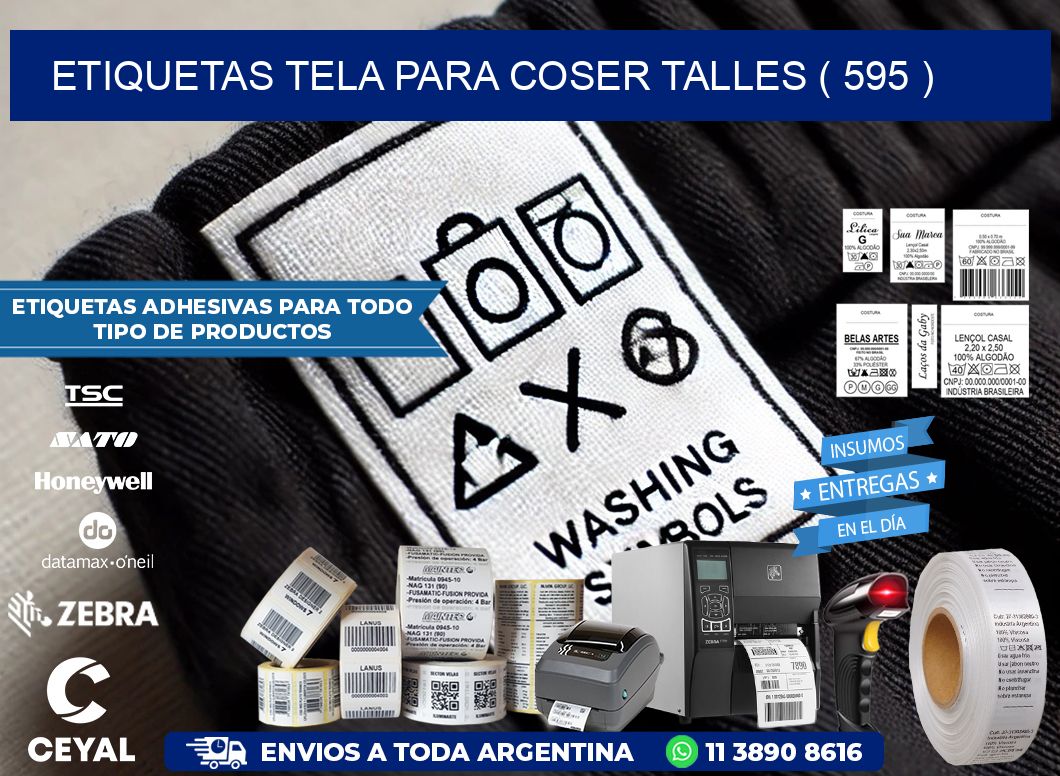 ETIQUETAS TELA PARA COSER TALLES ( 595 )