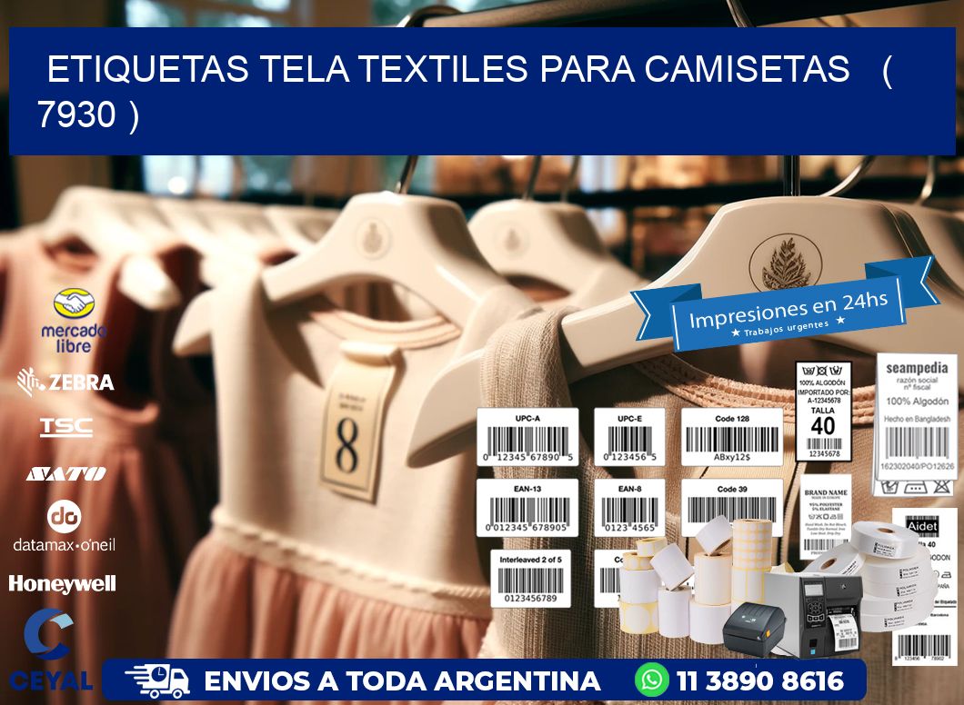 ETIQUETAS TELA TEXTILES PARA CAMISETAS   ( 7930 )