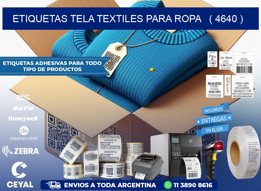 ETIQUETAS TELA TEXTILES PARA ROPA   ( 4640 )