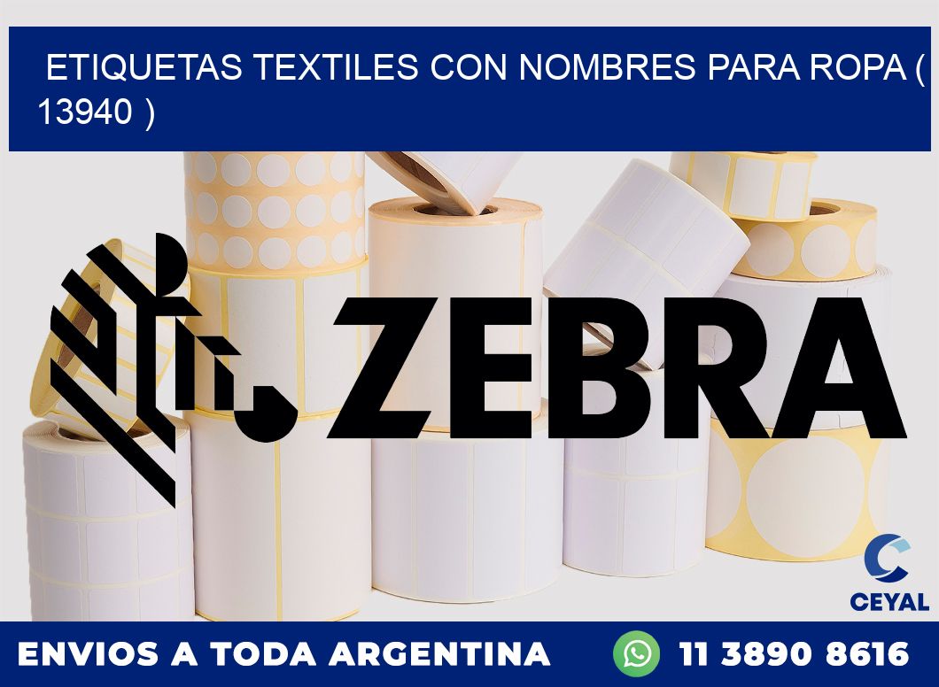 ETIQUETAS TEXTILES CON NOMBRES PARA ROPA ( 13940 )