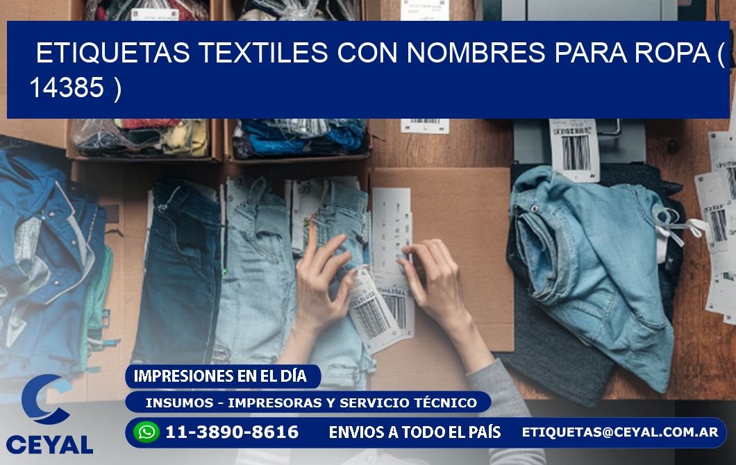 ETIQUETAS TEXTILES CON NOMBRES PARA ROPA ( 14385 )