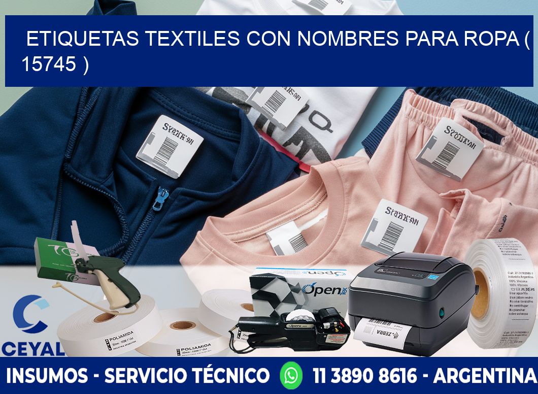 ETIQUETAS TEXTILES CON NOMBRES PARA ROPA ( 15745 )