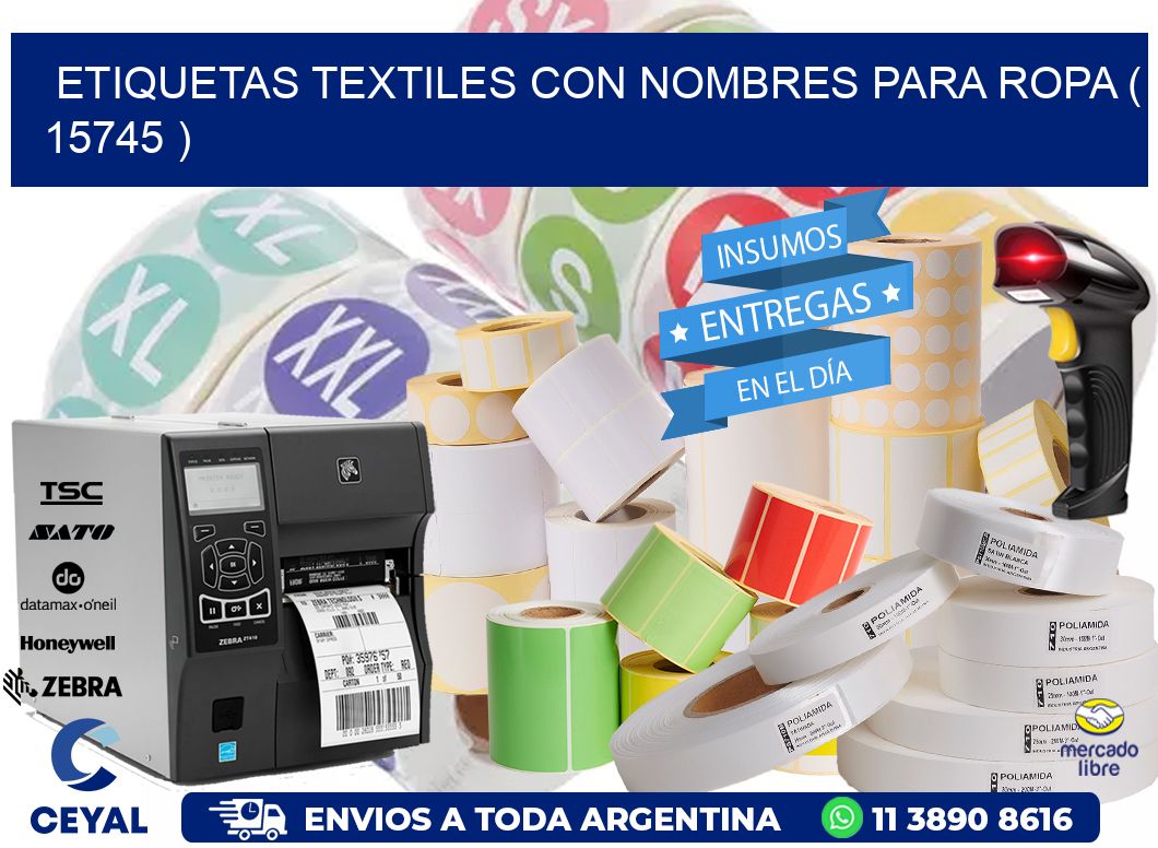 ETIQUETAS TEXTILES CON NOMBRES PARA ROPA ( 15745 )