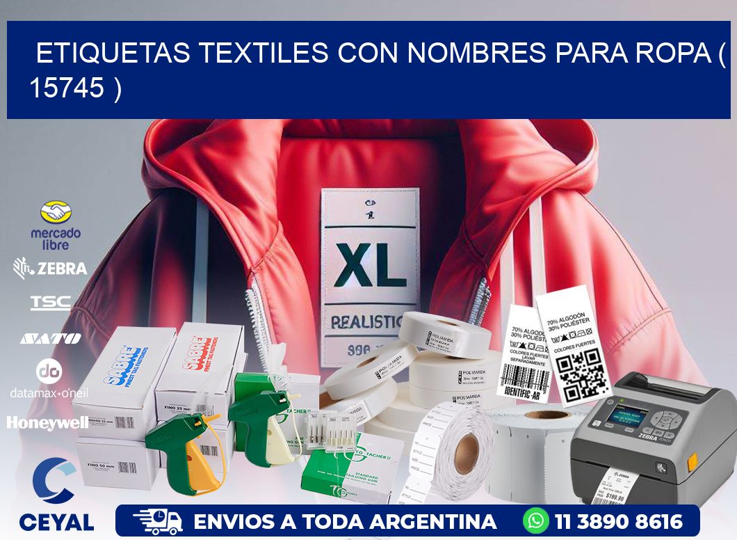 ETIQUETAS TEXTILES CON NOMBRES PARA ROPA ( 15745 )