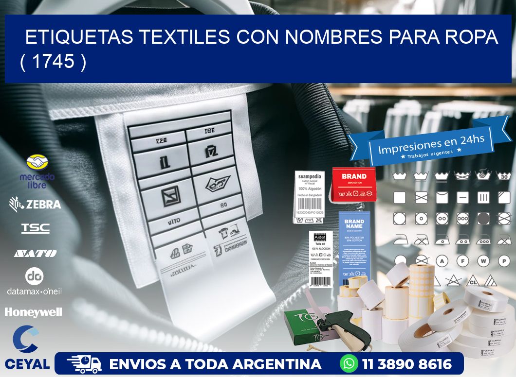 ETIQUETAS TEXTILES CON NOMBRES PARA ROPA   ( 1745 )