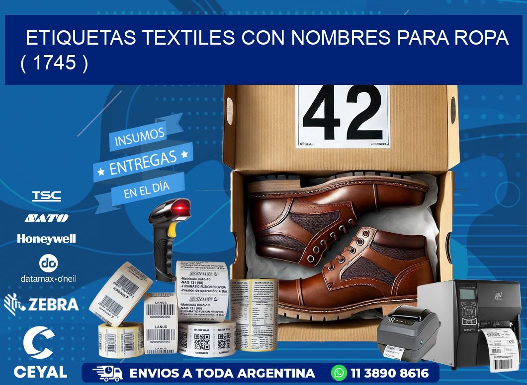 ETIQUETAS TEXTILES CON NOMBRES PARA ROPA   ( 1745 )