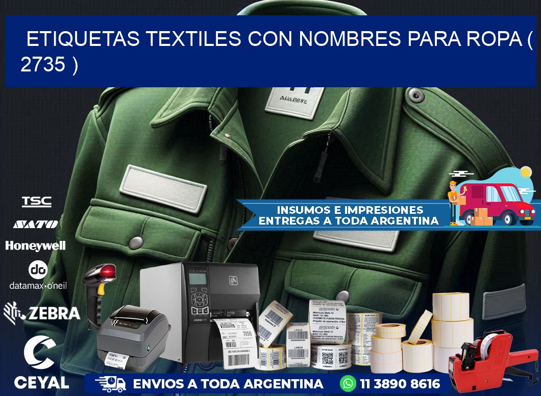 ETIQUETAS TEXTILES CON NOMBRES PARA ROPA ( 2735 )
