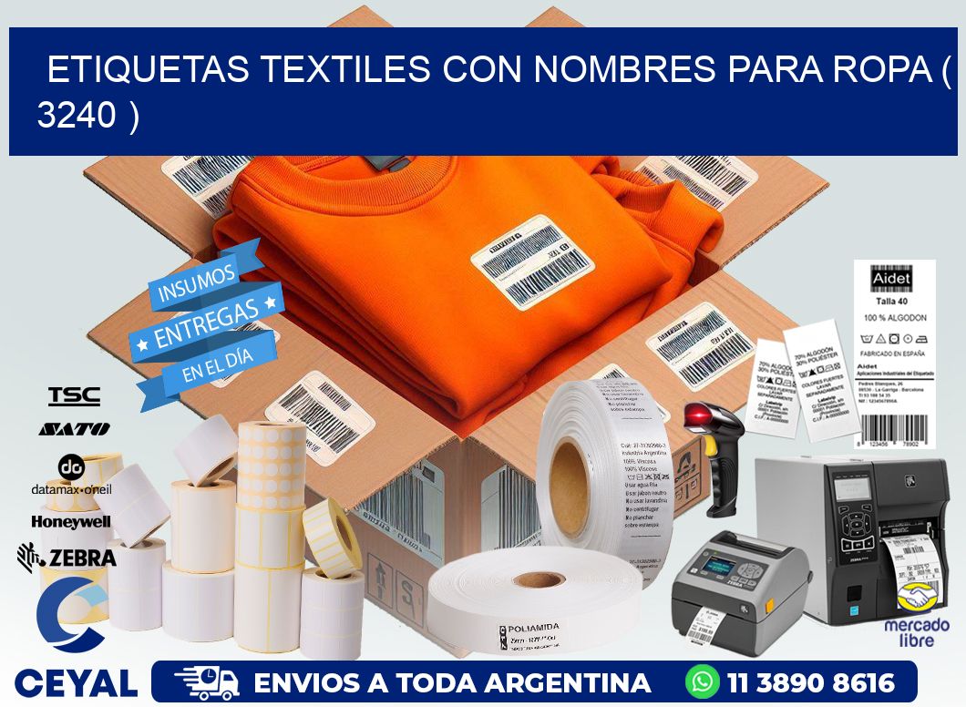 ETIQUETAS TEXTILES CON NOMBRES PARA ROPA ( 3240 )