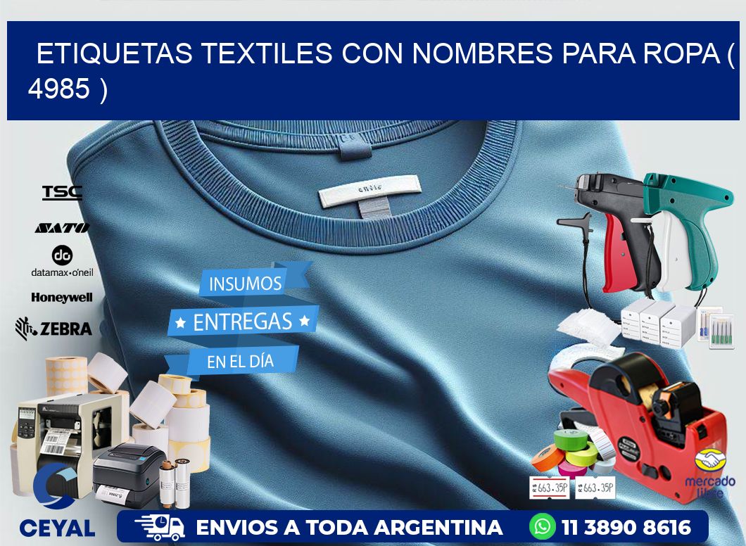 ETIQUETAS TEXTILES CON NOMBRES PARA ROPA ( 4985 )