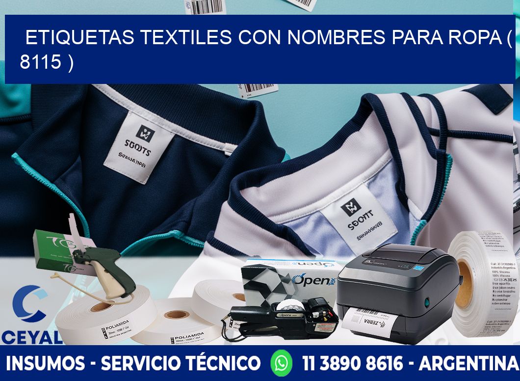 ETIQUETAS TEXTILES CON NOMBRES PARA ROPA ( 8115 )