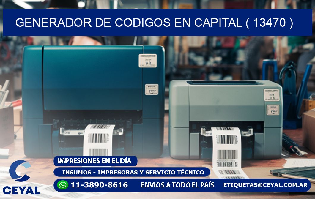 GENERADOR DE CODIGOS EN CAPITAL ( 13470 )