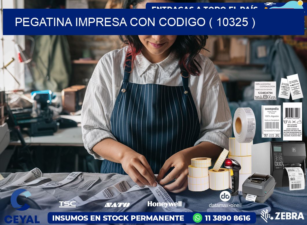 PEGATINA IMPRESA CON CODIGO ( 10325 )