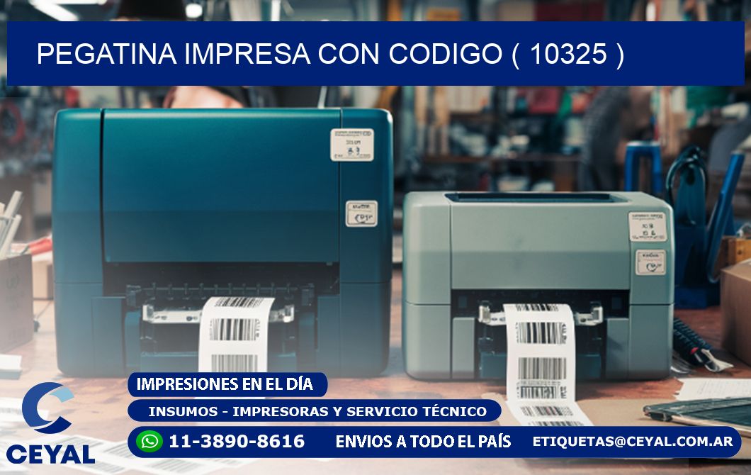 PEGATINA IMPRESA CON CODIGO ( 10325 )