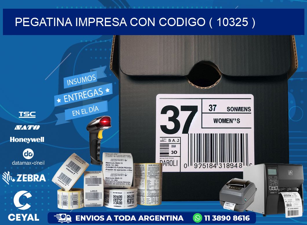 PEGATINA IMPRESA CON CODIGO ( 10325 )