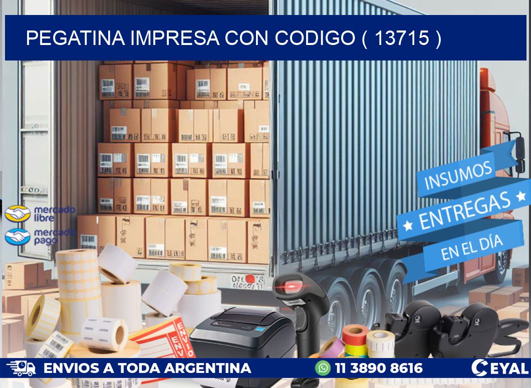 PEGATINA IMPRESA CON CODIGO ( 13715 )