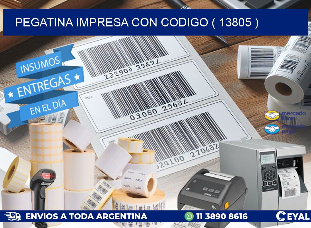 PEGATINA IMPRESA CON CODIGO ( 13805 )