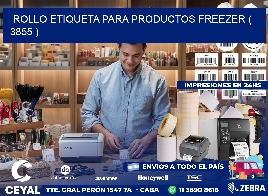 ROLLO ETIQUETA PARA PRODUCTOS FREEZER ( 3855 )
