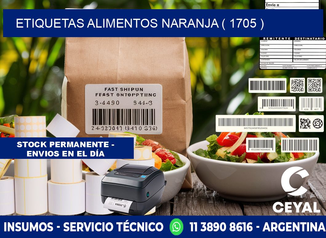 etiquetas alimentos naranja ( 1705 )