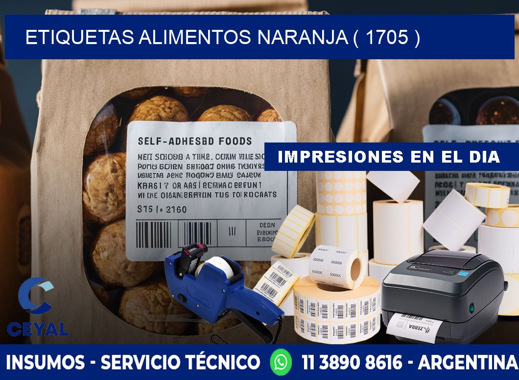 etiquetas alimentos naranja ( 1705 )