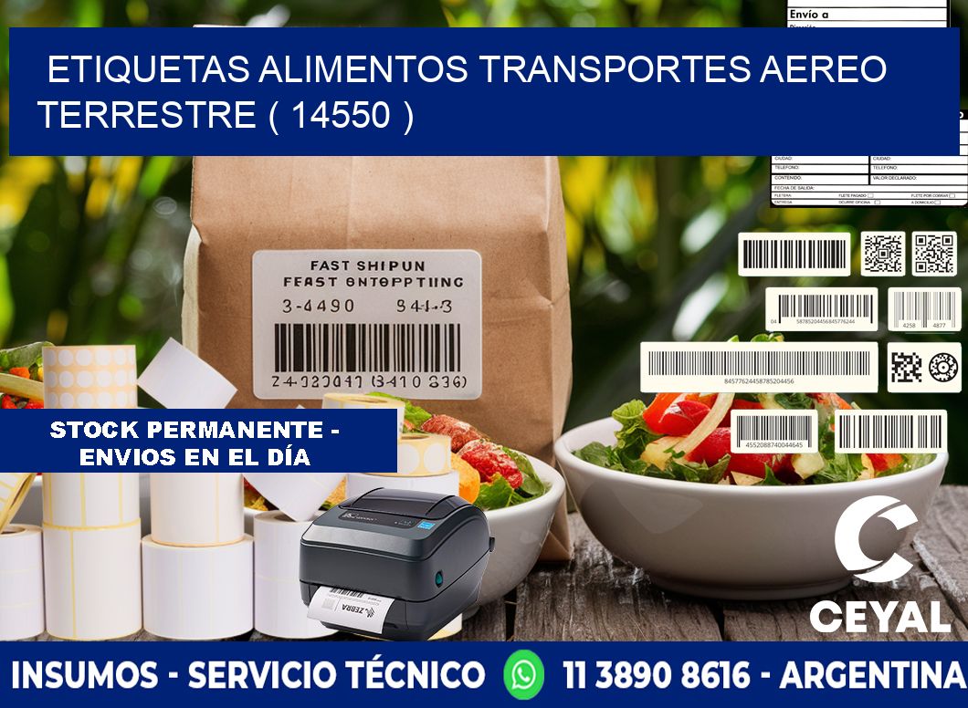 etiquetas alimentos transportes aereo terrestre ( 14550 )