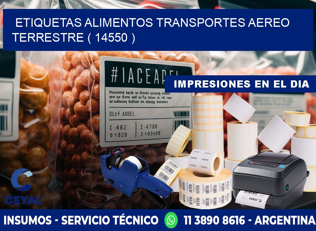 etiquetas alimentos transportes aereo terrestre ( 14550 )