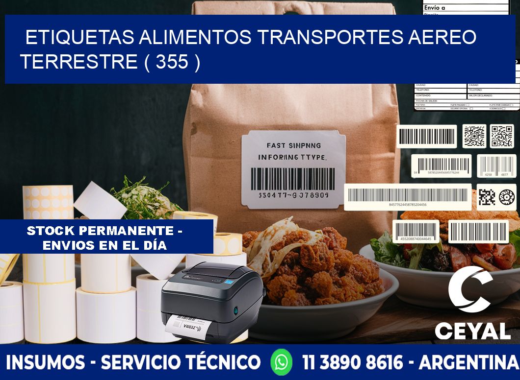 etiquetas alimentos transportes aereo terrestre ( 355 )