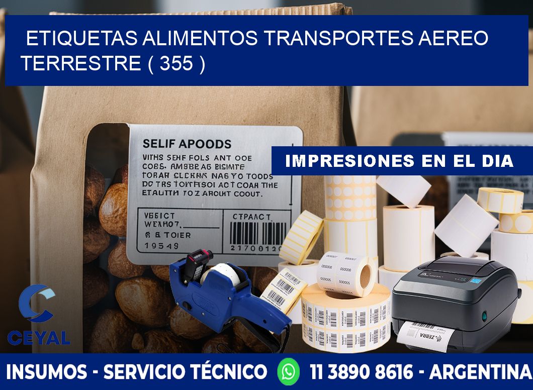 etiquetas alimentos transportes aereo terrestre ( 355 )