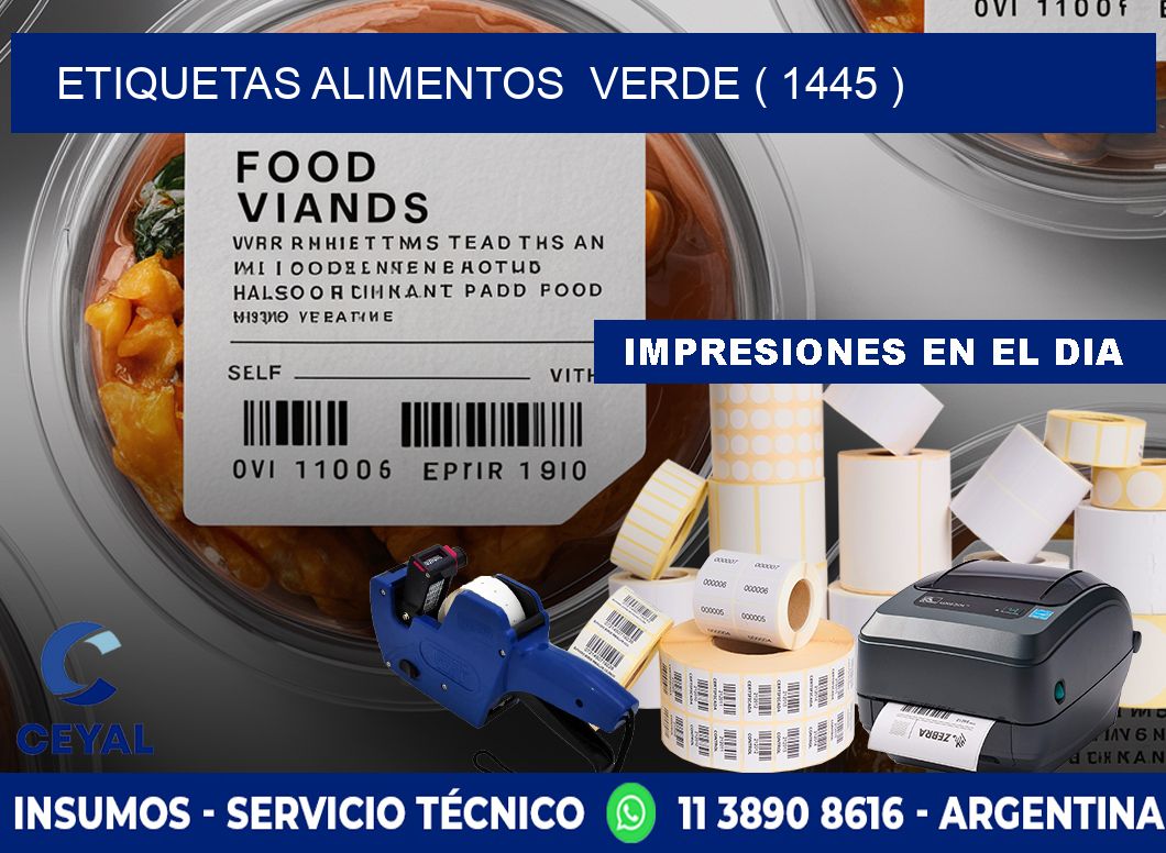 etiquetas alimentos  verde ( 1445 )