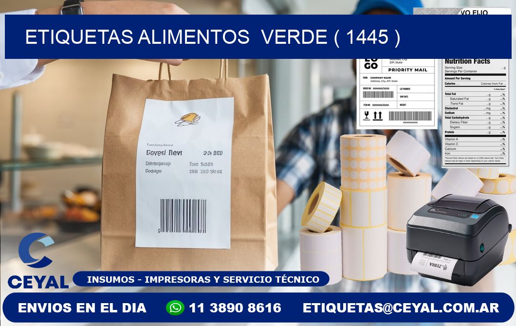 etiquetas alimentos  verde ( 1445 )