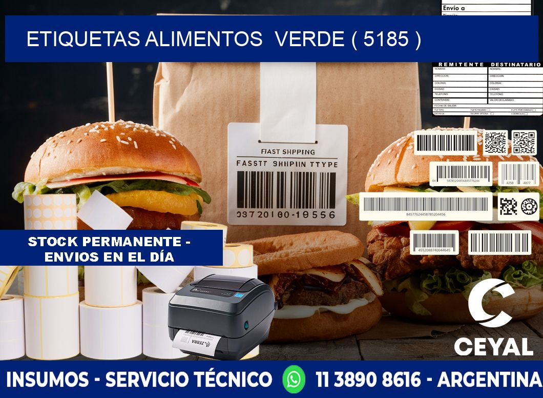 etiquetas alimentos  verde ( 5185 )