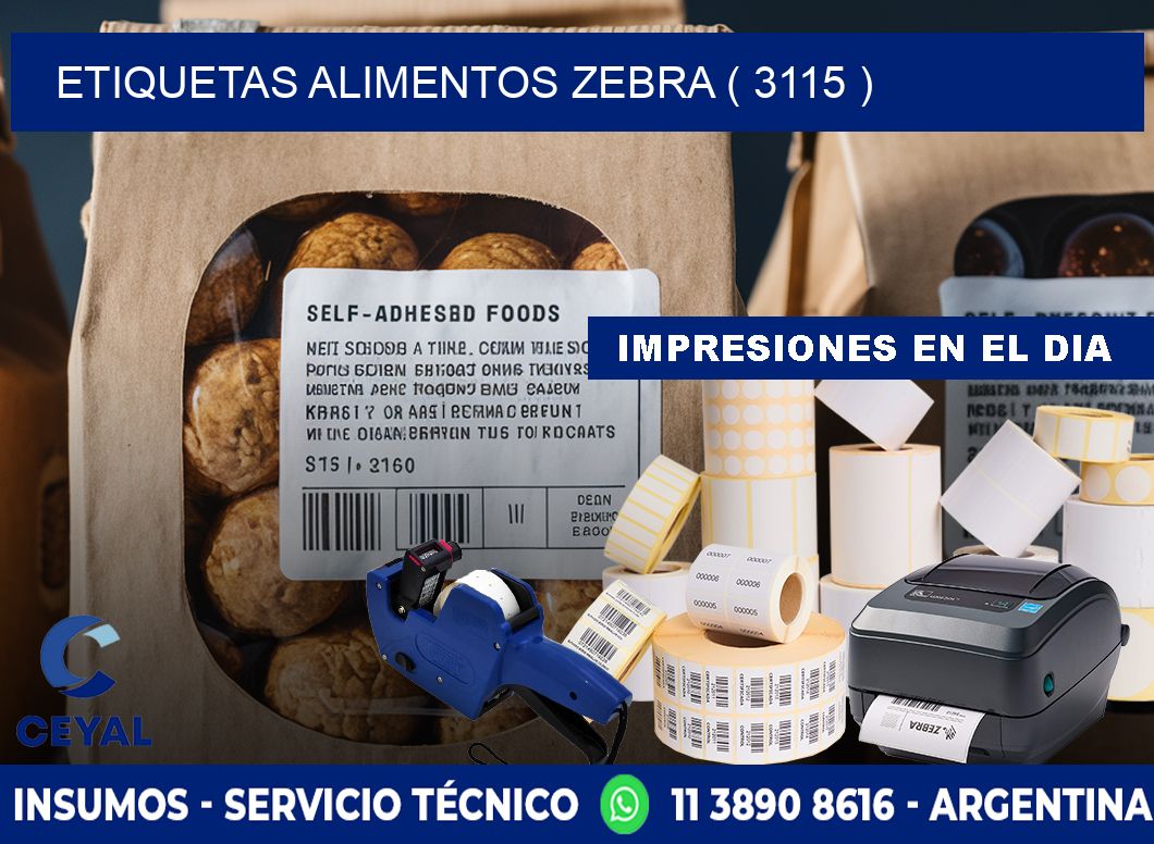 etiquetas alimentos zebra ( 3115 )