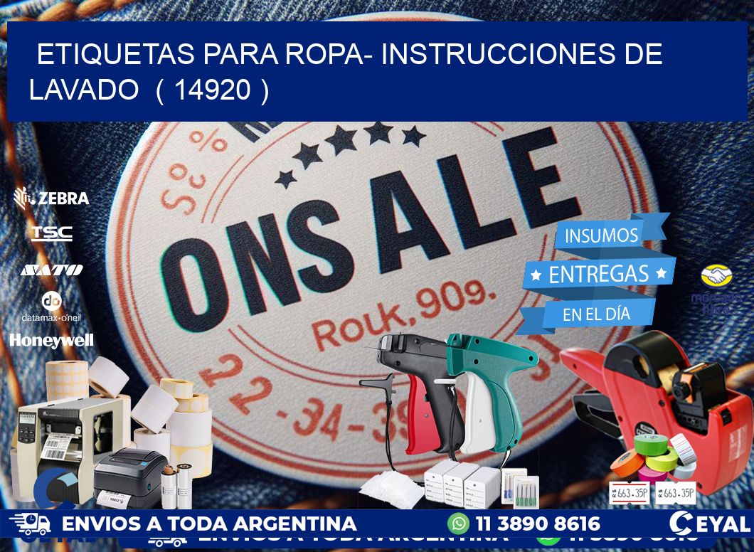 etiquetas para ropa- instrucciones de lavado ( 14920 )