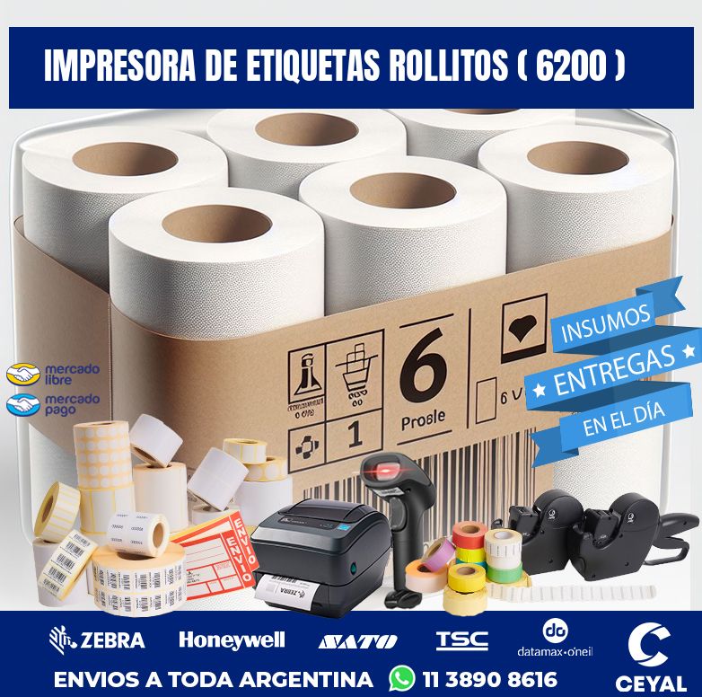 impresora de etiquetas rollitos ( 6200 )