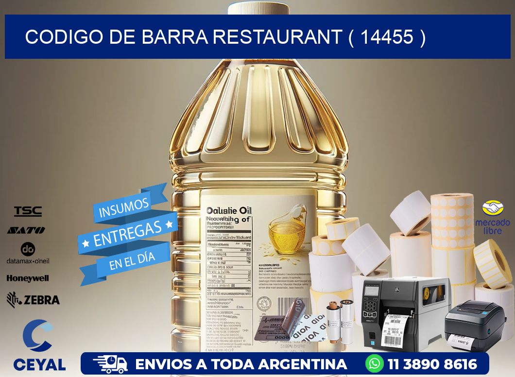 CODIGO DE BARRA RESTAURANT ( 14455 )