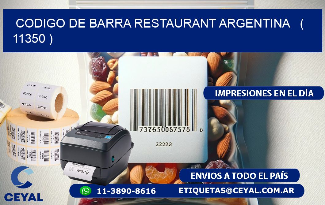 CODIGO DE BARRA RESTAURANT ARGENTINA   ( 11350 )