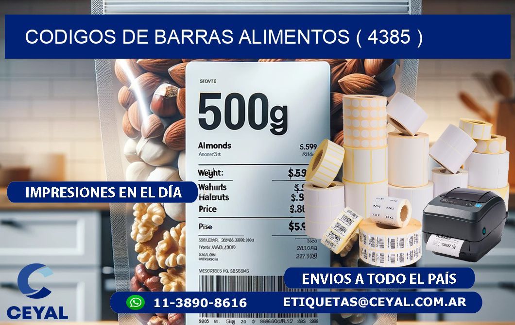 CODIGOS DE BARRAS ALIMENTOS ( 4385 )