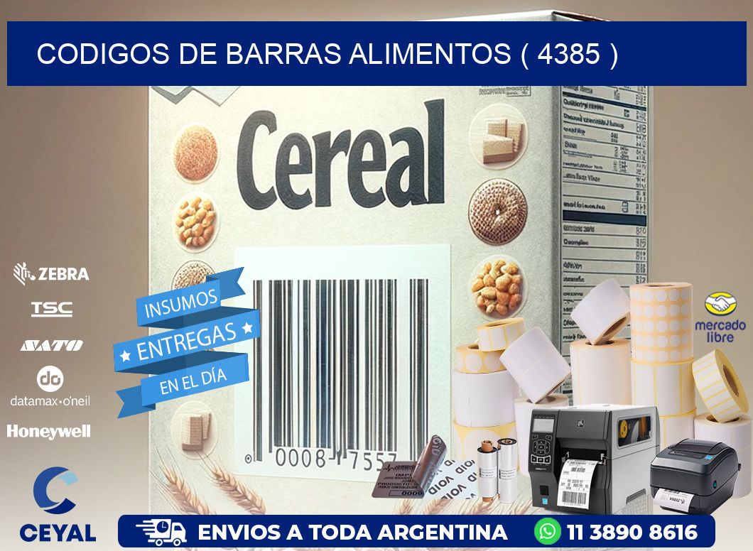 CODIGOS DE BARRAS ALIMENTOS ( 4385 )