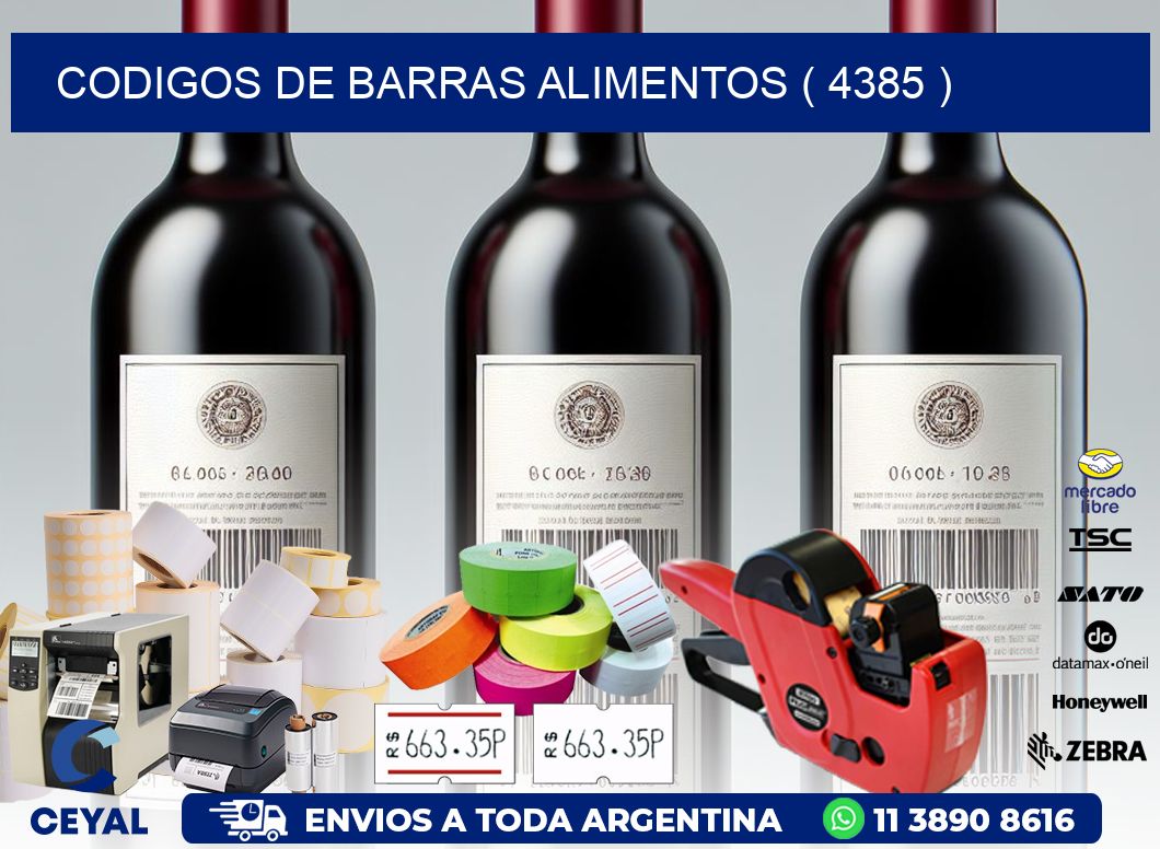 CODIGOS DE BARRAS ALIMENTOS ( 4385 )